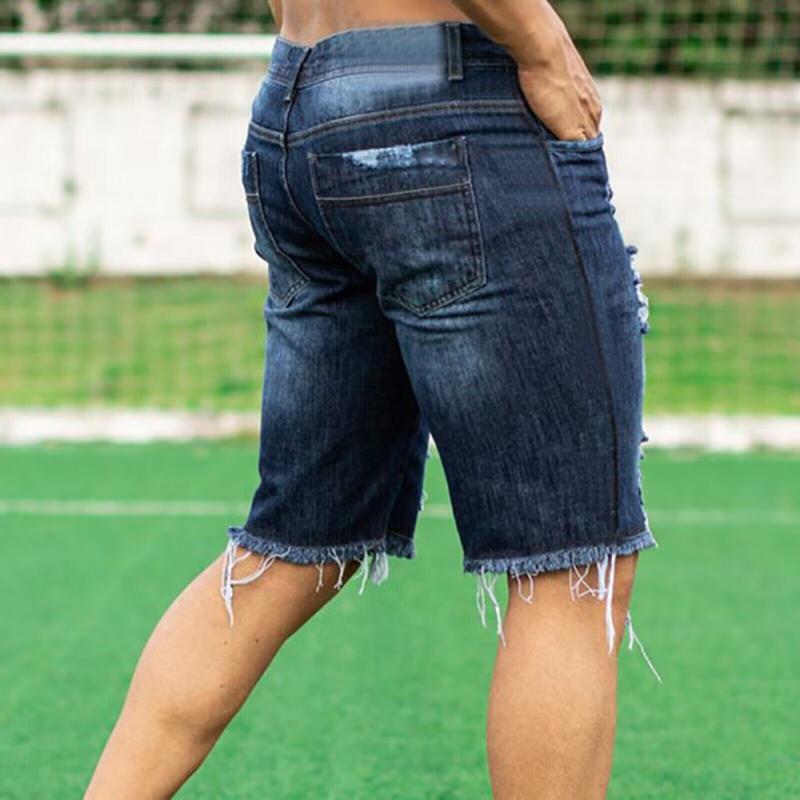Slim Fit Fashion Jeans Men's Shorts Pants Blue Streetwear Denim Jorts Beige Menswear Pocket Trouser Plain