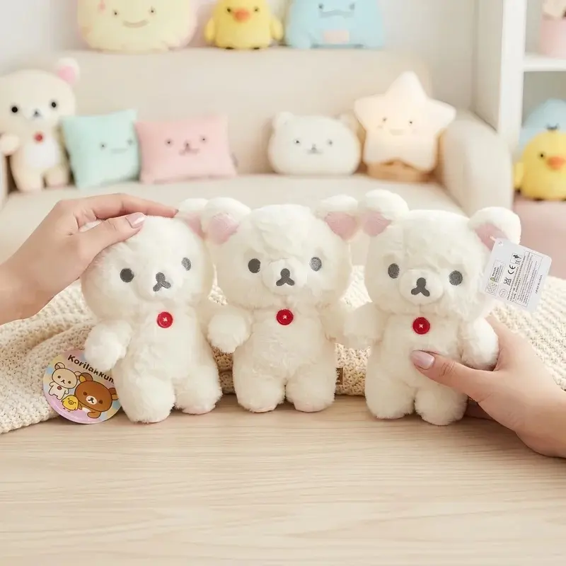 20cm Rilakkuma Plush Toys White Bear Stuffed Doll Kawaii Cartoon Hobbies Collection Adorably Home Decor Toys Cute Birthday Gifts