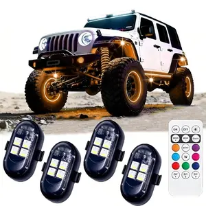 2026 Upgraded Wireless Remote RGB Underglow LED Light Kit - IP65 Waterproof, Multi-Color, Dimmable, Strobe Warning, Long-Lasting Multifunctional Car LED, DIY Car Light Embellishments, Rechargeable Exterior Decor for Off-Road Vehicles, Night Driving