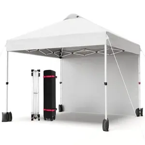 GARVEE10'x10' Pop-Up Canopy Tent with Sidewall, UPF 50+ Protection, Adjustable Height, Portable Instant Setup, Includes Roller Bag, Sandbags, Ropes, Stakes, Vented Top, Ideal for Outdoor Parties, Camping, Commercial Use