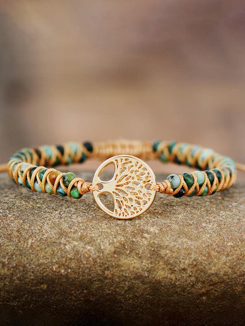 Boho Style Tree Design Beaded Bracelet, Vintage Trendy Beaded Bracelet, Fashionable Jewelry for Women & Men, Trendy All-match & Exquisite Jewelry for Birthday Gift, Stackable Bracelets