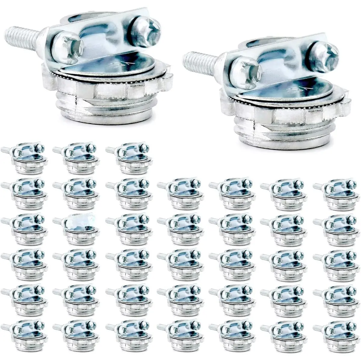 Cable Connector 40 Pack, 1/2" Clamp Type Steel Connectors, for Metallic Conduit, Protect Wires, DIY Home Repair, Electrical Installation, for Garage Workshop and Home Repair
