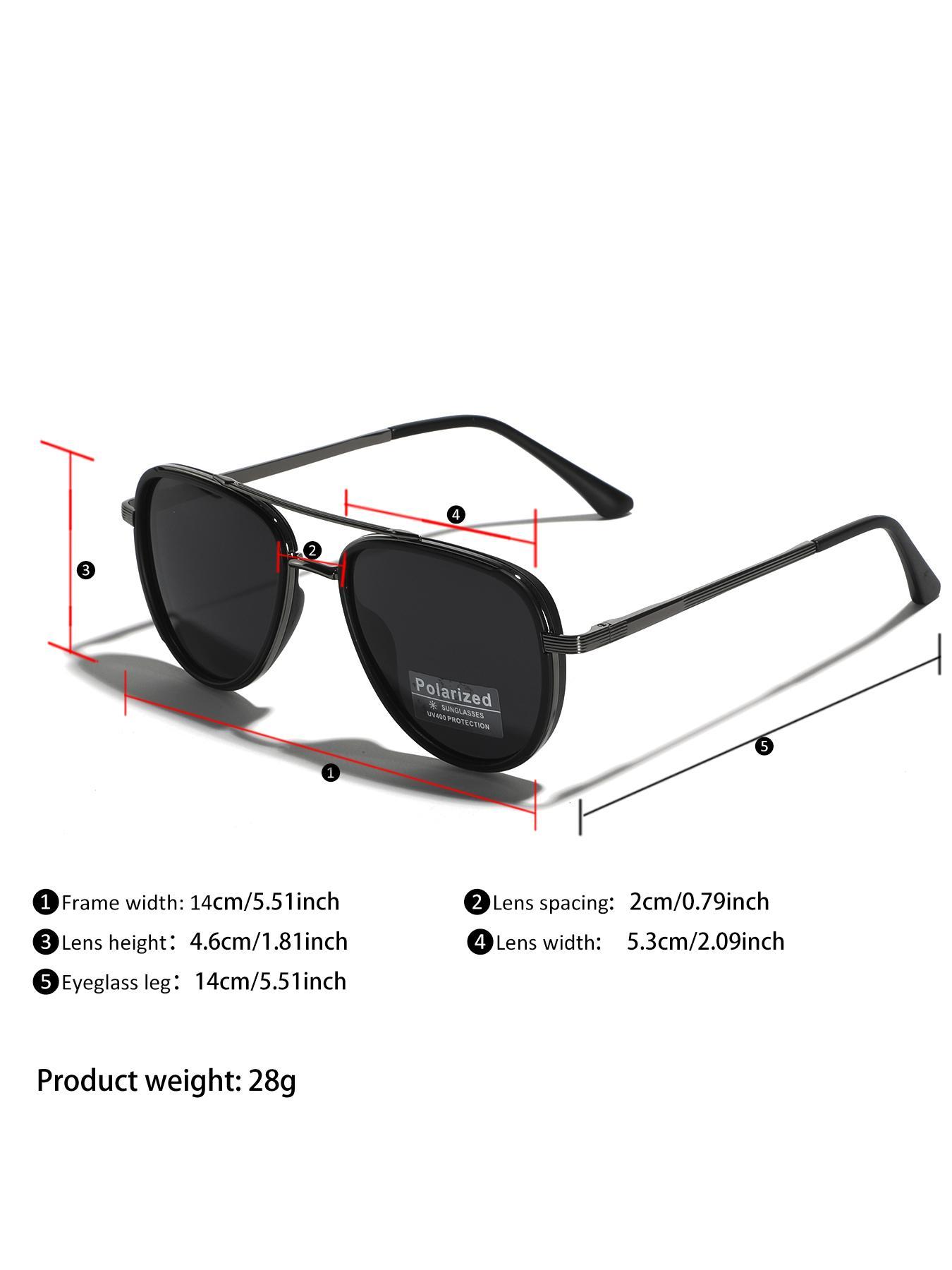 Unisex Vintage Metal Frame Sunglasses, Aviator Polarized Sunglasses, Trendy Casual Sunglasses for Travel Use, Fashion Accessories for Outdoor Activities