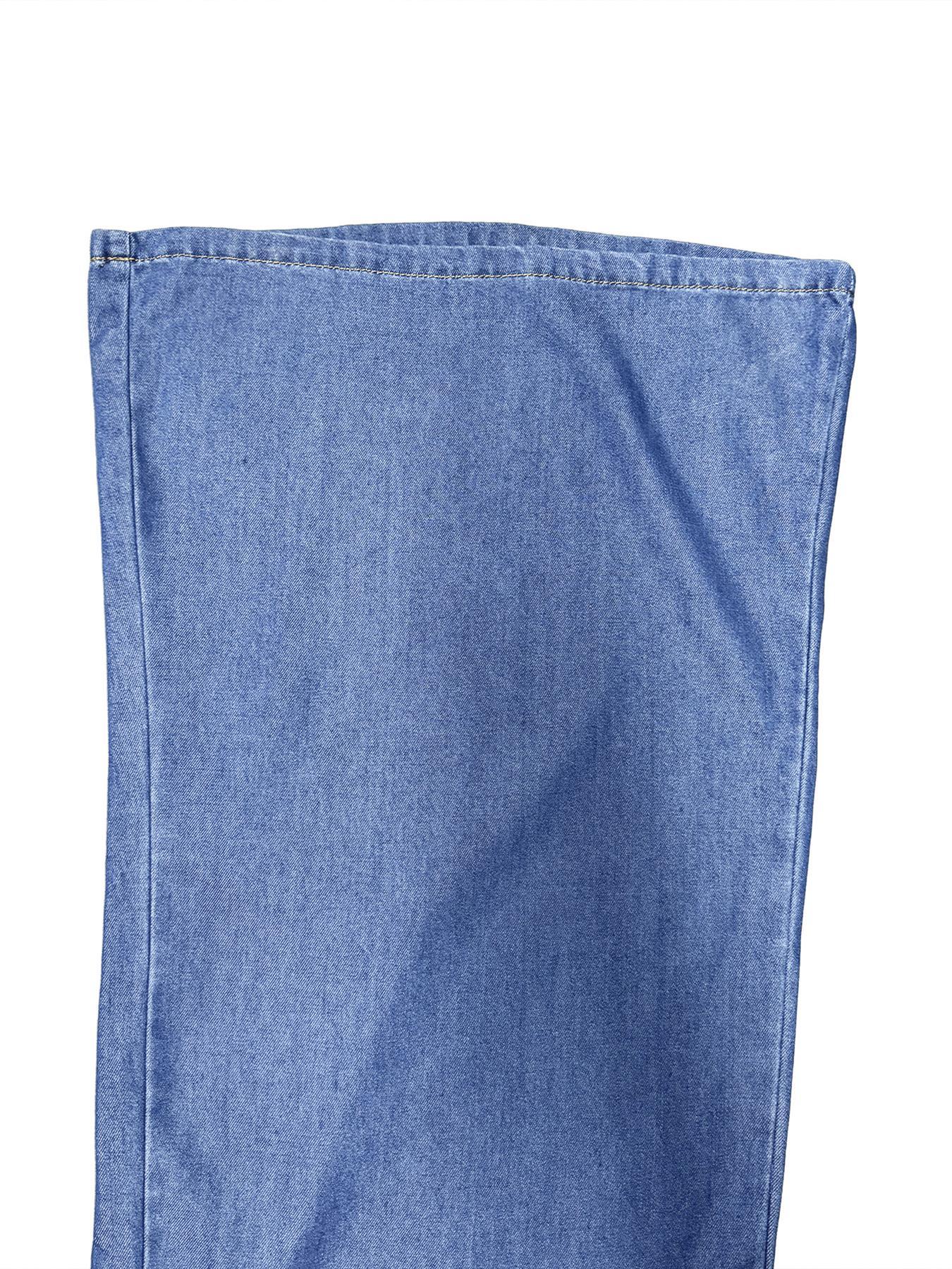 Women's Denim-Effect Pleated Wide-Leg Solid Color Overalls, Chic Casual Basic Sleeveless Square-Neck Style with Pockets for Daily and Outdoor Wear, Ladies' Clothes for All Seasons, Womenswear