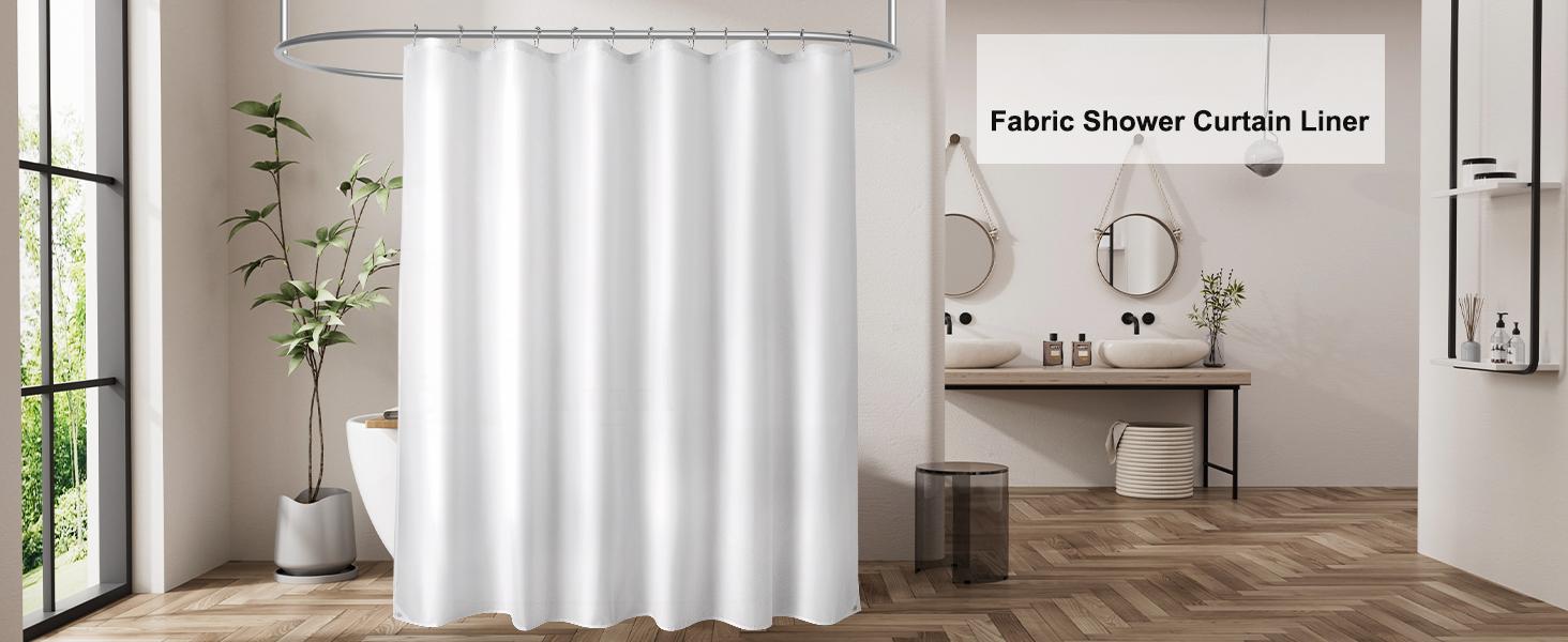 Waterproof Fabric Shower Curtain Liner Washable, Cloth Shower Liner with Magnets, White Shower Liner Soft Fabric, Lightweight Shower Curtain Liner, 70x72 I 2026 new