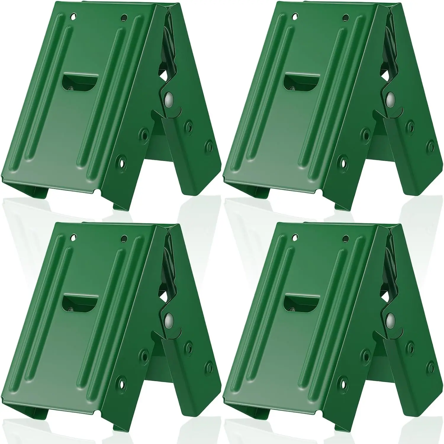 Green 4 Pcs Sawhorse Brackets (1 Pair) with 220lb Capacity, Portable Saw Accessories