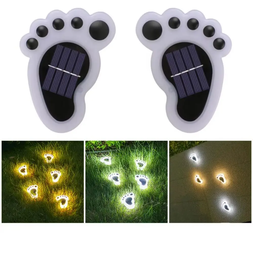 2pcs Solar Garden Footprint Lights, Ip44 Waterproof Polysilicon Outdoor Led White Lamps, Auto Solar Charging Design, Weather Resistant Lawn Decorative Lighting, Easy To Install for Yard, Pathway, Garden and Outdoor Landscape Decoration All Night Long