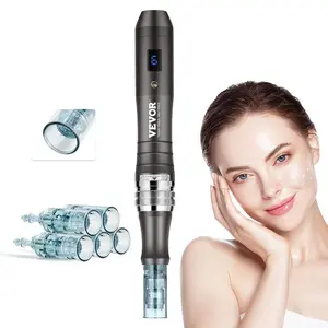 VEVOR Professional Microneedling Pen, Electric Derma Pen with 6PCS Disposable Cartridges, 6 Variable Speed Skin Care Beauty Device with LCD Display and 0 - 2.5mm Adjustable Needle Length