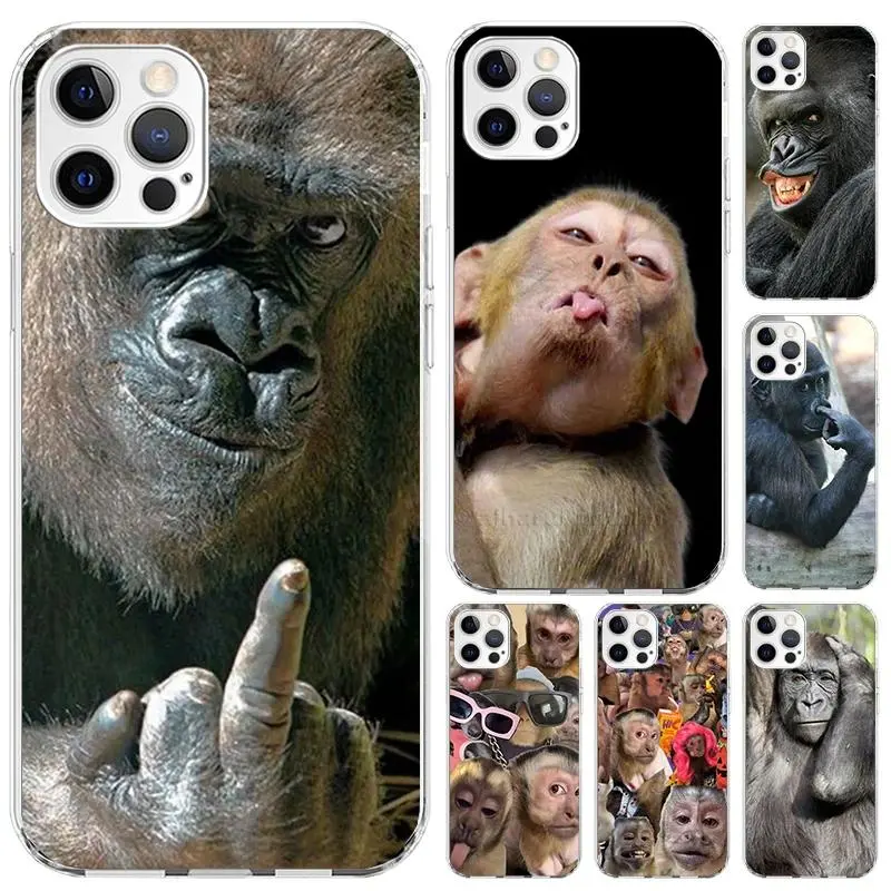 Funny Monkey Meme Soft Protective Phone Case, Multi-Model Accessories for iPhone 11-17 Pro Max/Plus & Samsung Galaxy S23-S25, iOS/Android Scratch Guard Cover