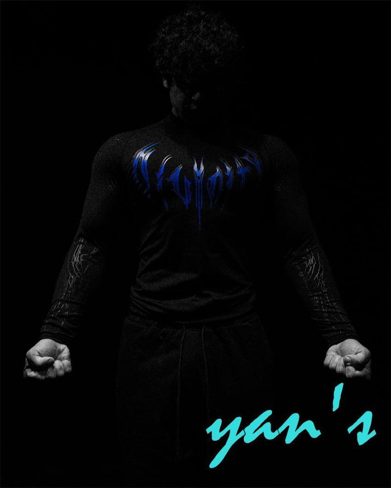 Sweet Spice Girl Show Body Gothic Tight High Elastic Fitness Sports Semi-High Neck Quick Drying Breathable Long Sleeve T-Shirt Men and Women