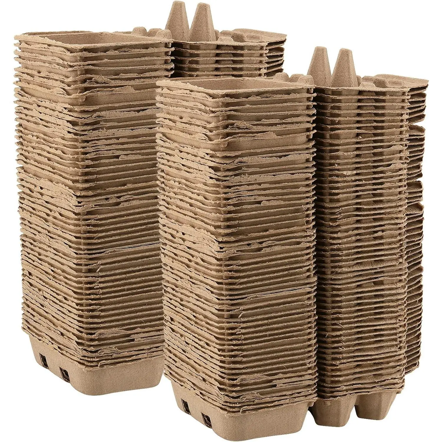 50 Pack 6-Count Paper Pulp Egg Cartons, Half Dozen Cardboard Egg Holder Storage Containers, Bulk 6 Egg Cartons for Storing Small to Medium Chicken Eggs
