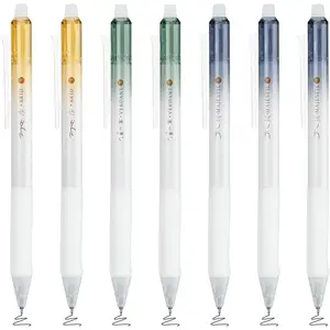 7 count Fine Point Erasable Gel Pens, 0.5mm Retractable Black Ink Pen with Eraser, Aesthetics Pens Smooth Writing and Quick Dry for Note Taking Marking Planner (Black Ink)