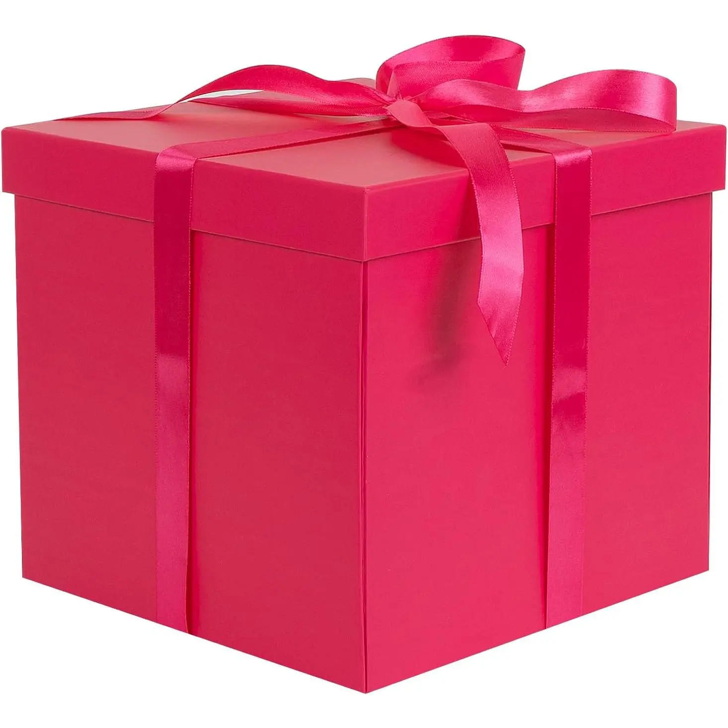 10" Large  Box with Lid and Ribbon, Rose Red  Box with Paper Filler for Birthday, Wedding, Valentine's Day, Mother's Day, Anniversarry Presents Wrapping.