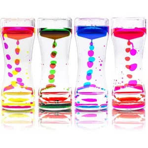 Liquid Motion Bubbler for Sensory Play, Fidget Toy, Children Activity, Desk Top, Assorted Colors (4 Pack)fidget toys