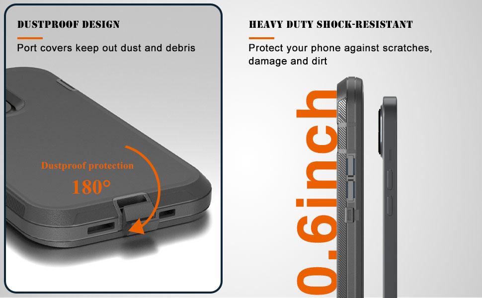 Rugged Phone Case for Apple iPhone 14, with Belt Clip Holster & Kickstand Heavy Duty Shockproof Protective Full Body Case Cover for iPhone 14 6.1 inch Phone(Black)