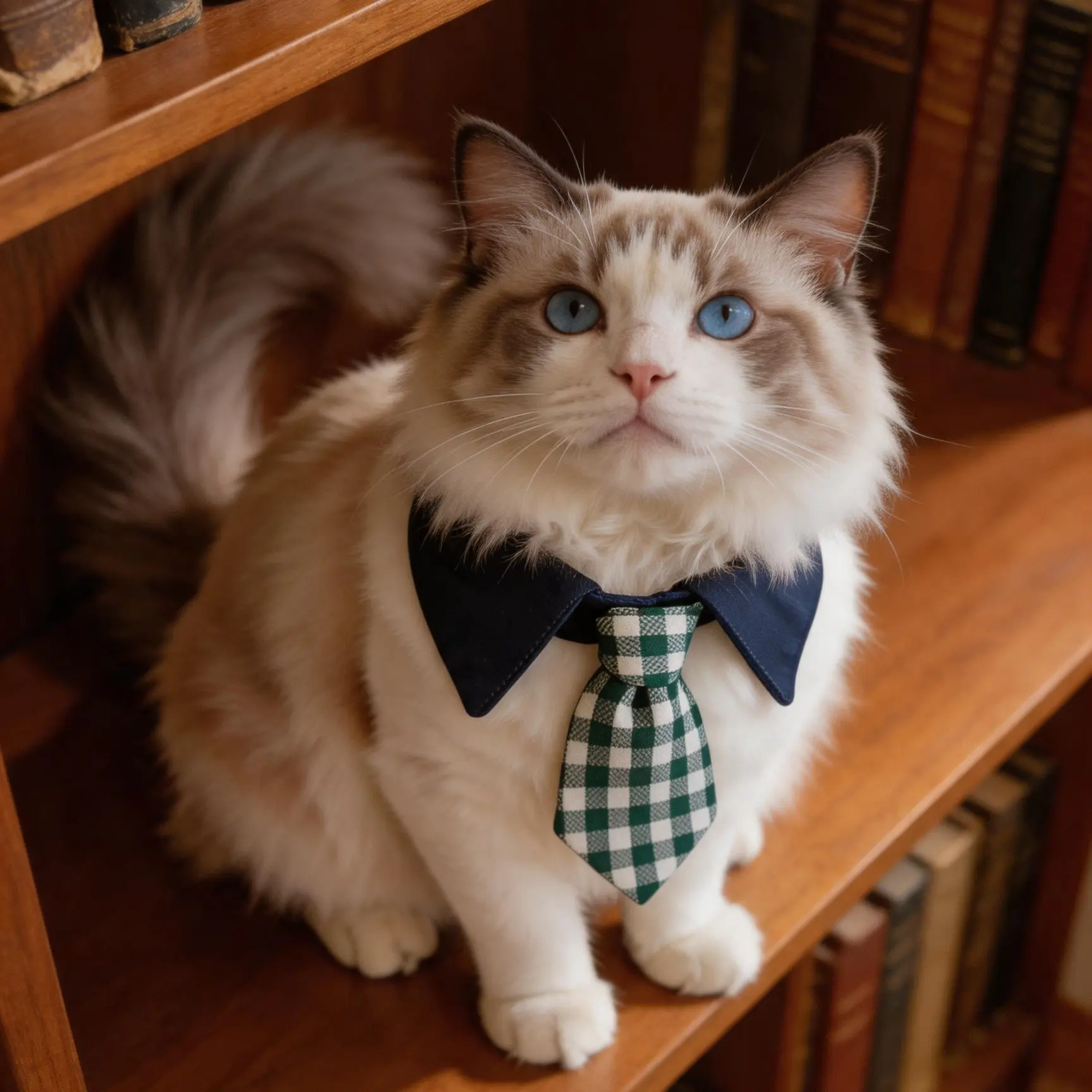Pet Gentleman Collar Tie, Plaid Cat Dog Tri-Pod, Small Breed Wedding Photo Decoration Accessory, Pet Fashion Accessories