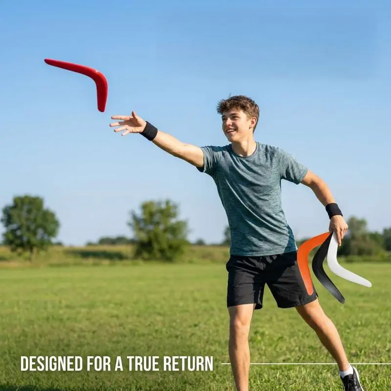 1pc Two-Blade Returnable Boomerang - Lightweight Suitable for Backyard Throwing Games, Outdoor Lawn & Park Boomerang with Two Blades for Spin Stability, for &, Red/Orange/Black/White Colors for Grass Throwing Practice