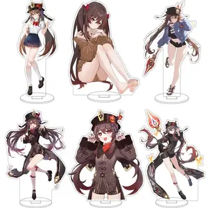 16CM Anime Game Genshin Impact‌ Hu Tao Cos Acrylic Figure Stand Chrismas Gifts Ornaments