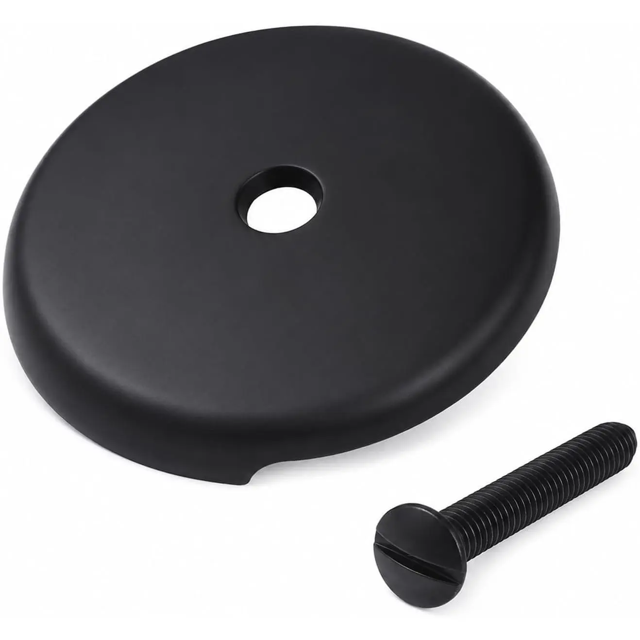 Bathtub Overflow Drain Cover, 3-1/8" Single Hole Bath Tub Overflow Drain Cover with Screw, Matte Black Overflow Drain Cover for  Standard Bath Tub Drains