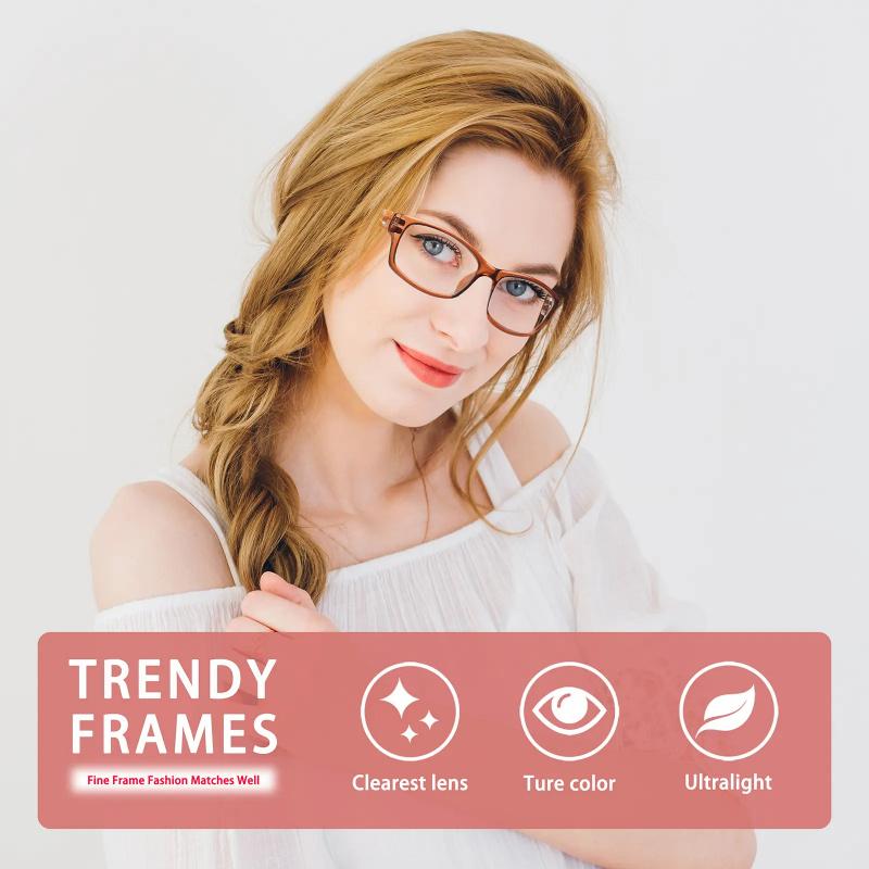 Reading glasses for seniors: blue light blocking, lightweight, anti-glare, suitable for daily reading, high-definition printed lenses.