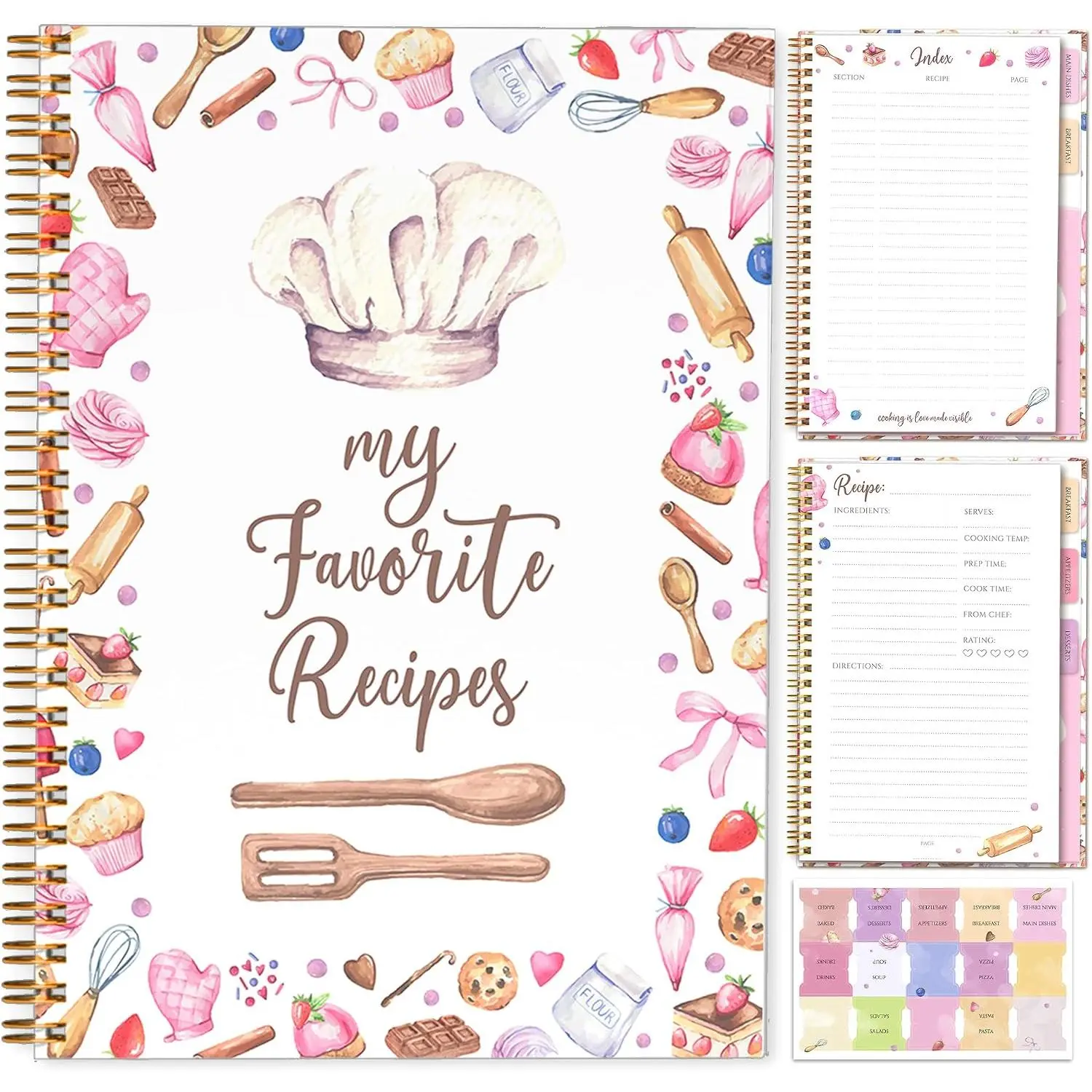 Recipe Book to Write in Your Own Recipes | 7"x10" Blank Cookbook | Durable Hardcover Family Recipe Journal Hold 120 Recipes | Recipe Book For Own Recipes | Recipe Organizer | Recipe Binder
