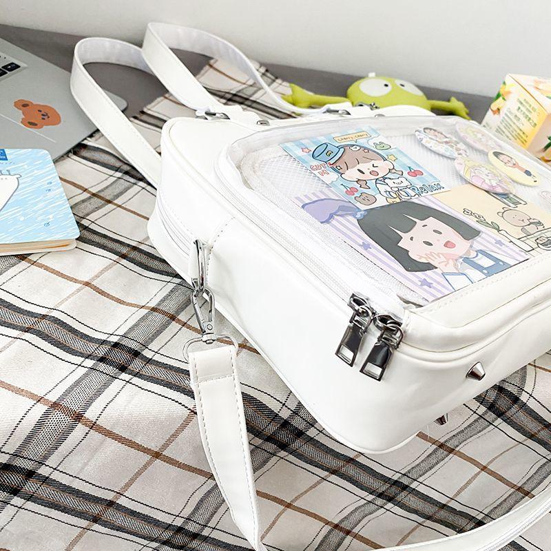 Women Japanese Style Trend Kawaii Candy Color Large Capacity Ita Bag Fashion Student Preppy Shoulder Bag Messenger Crossbody Bag