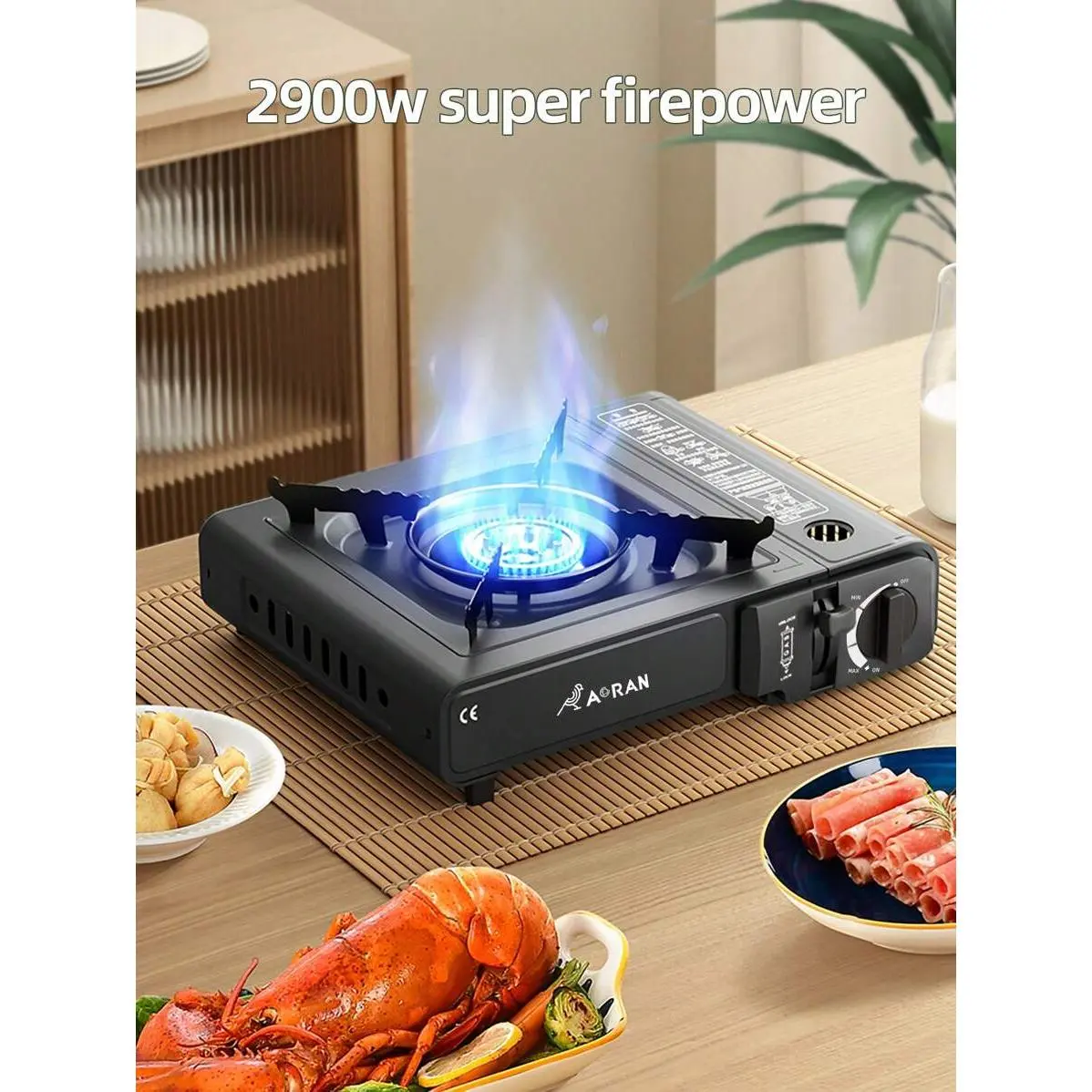 2026 Portable Gas Stove High-Power Butane Stove with Safety Lock Camping Stove for Outdoor Camping Hiking Picnic Emergency Cooking Single Burner Stove