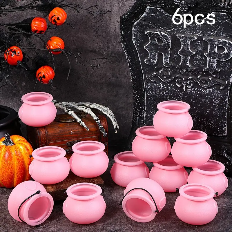 6pcs Mini Cauldron Set, Witch Magic Cauldrons, Halloween Party Decor Supplies, Mini Pot Ornaments, Not for Food Contact