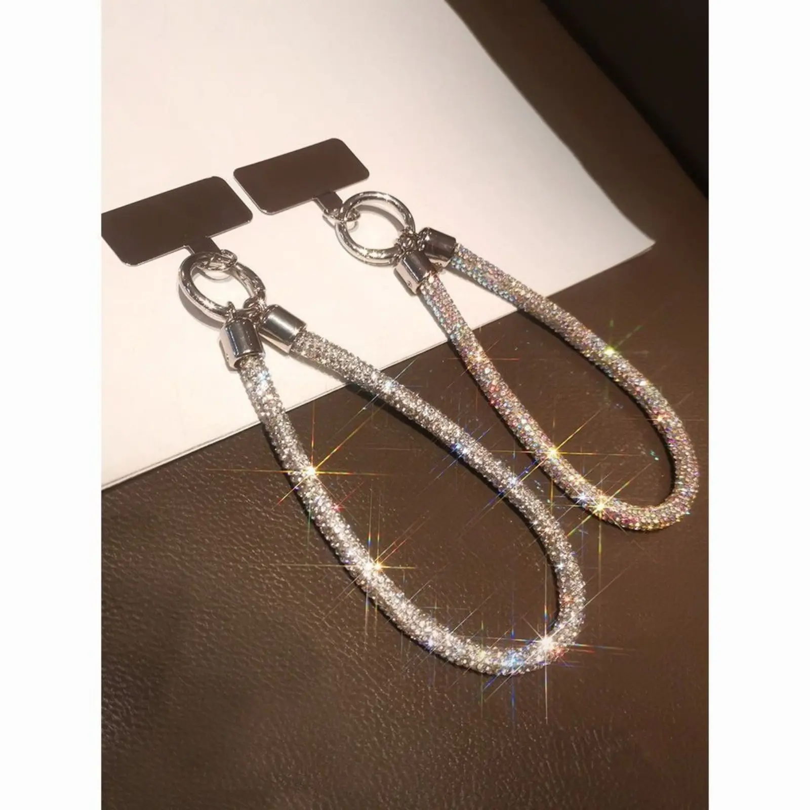 Women's Mobile Accessories Phone Lanyard, Wrist Strap with Tether Tab, Bling Rhinestone Crystal Keychain for Camping, Hiking Hammock Use, Party Nightout Gift