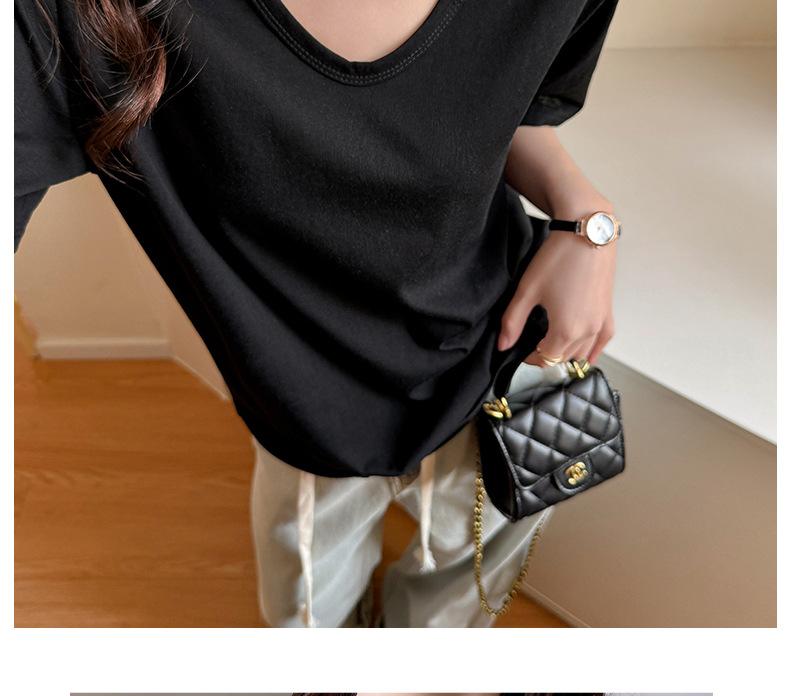 Women's V Neck T Shirt Spring Korean Style Loose Fit Snowflake Cotton Top Casual Basic Tee High Street Trendy Lightweight Summer Top for Women