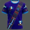 Guatemala Traditional Blue Sports Shirt, Workout Shirts, Colorful Zigzag Pattern, Flag Elements, Duck Butt Design, All-Season Athletic Top