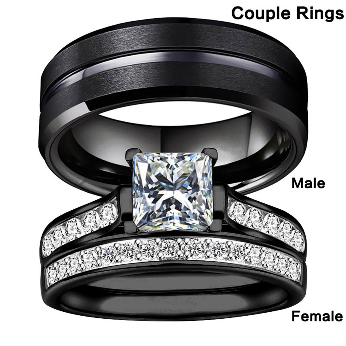 Crystal Diamond Ring European and American Popular Women's Couple Rings Jewelry