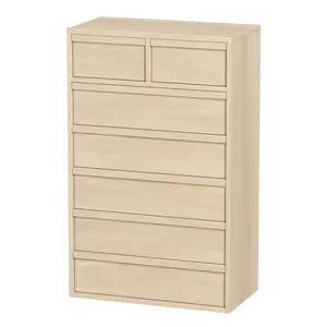 GARVEE7 Drawer Dresser for Bedroom, 46" Tall Modern 7 Chest of Drawers with Large Storage Space, Wooden Dresser Organizer for Living Room, Nursery, Entryway - Natural