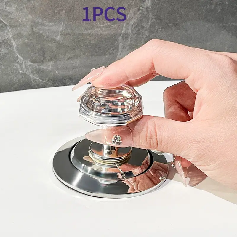 Toilet Tank Lid Button Handle, Bathroom No Drilling Drawer Knob Door Handle Decor, Single Piece Toilet Push Button Top Handle, Easy Installation