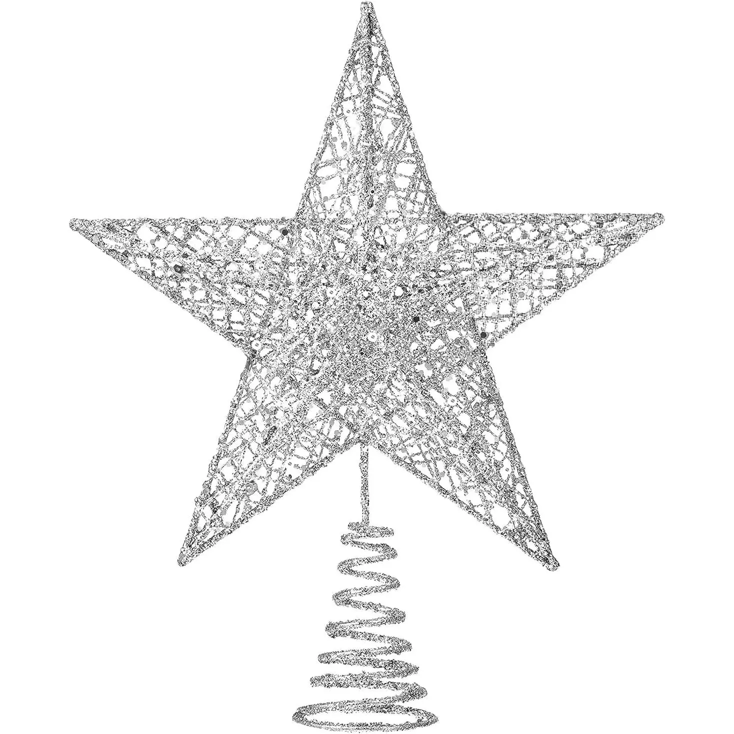 Christmas Tree Toppers Xmas Glitter  Hollow  Treetop Topper for Christmas Tree Decoration