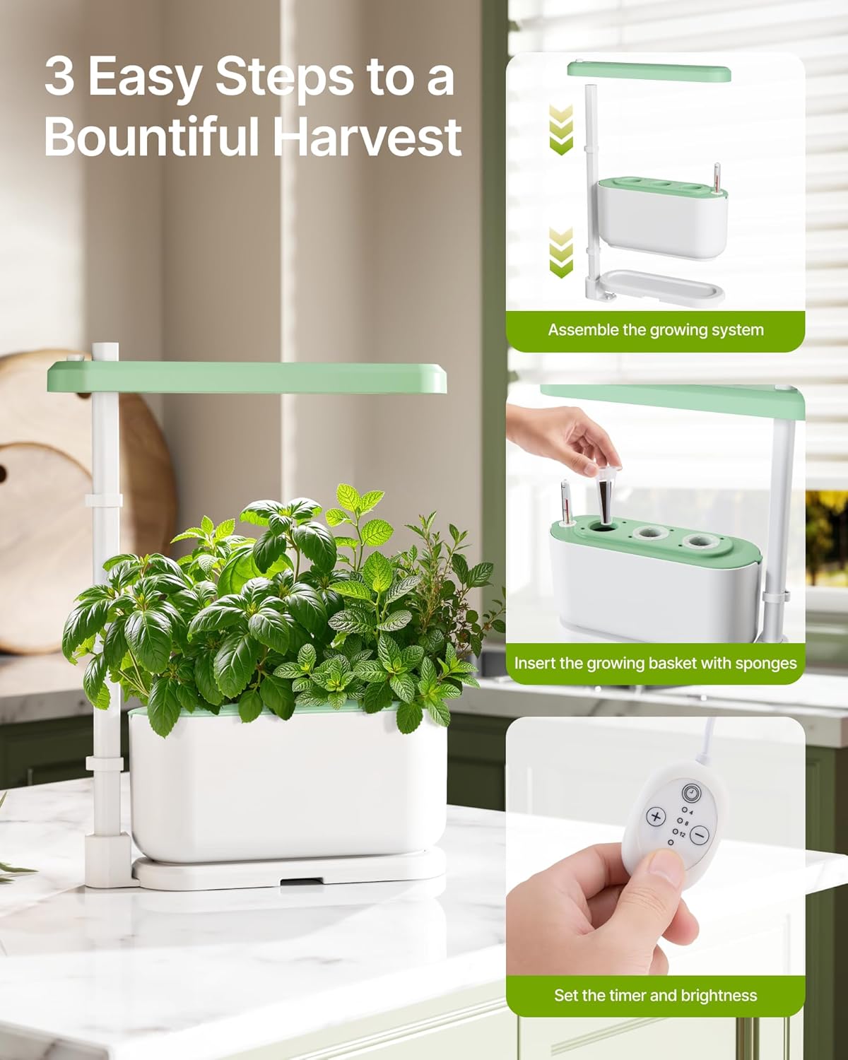 Hydroponics Growing System Kit with 3 Pods Full LED Grow Light, Adjustable Height Indoor Garden, Educational-Ready Hydroponic System for and BeginnersGardening Gifts Hydroponics Growing System Kit with 3 Pods Full LED Grow Light, Adjustable Height Indoor Garden, Educational-Ready Hydroponic System for and BeginnersGardening Gifts