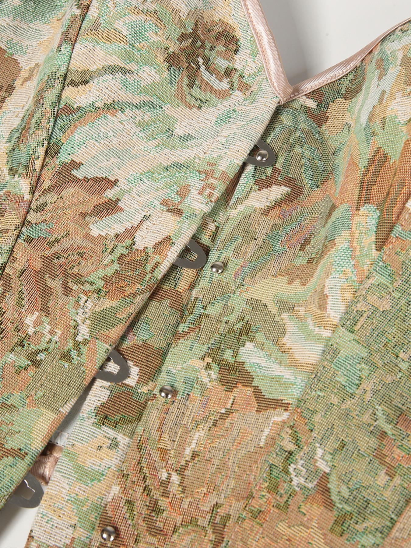 Women's Floral Print Shapewear Tops, Fashionable Lace Up Closure Corset, Tummy Control Shaper for Women, Adjustable Body Shaper