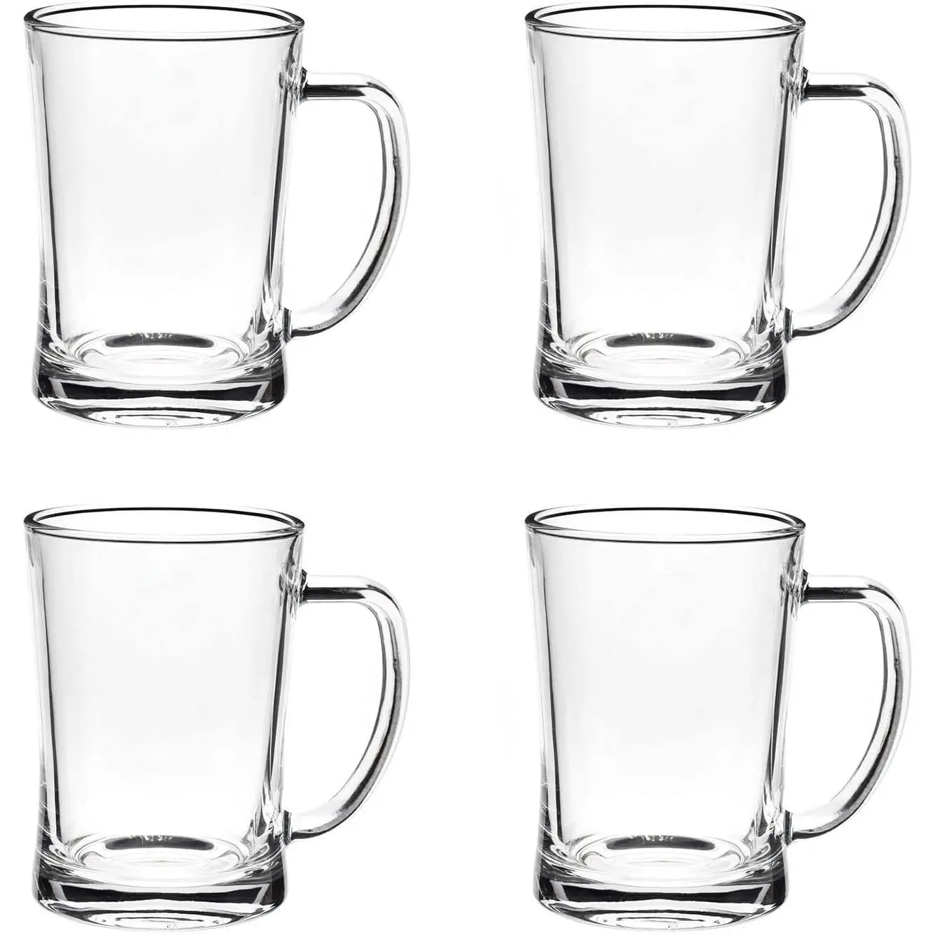 4 Pack Heavy Duty Large Beer Glasses with Handle, 22 Ounce Traditional Beer Stein Mug Set