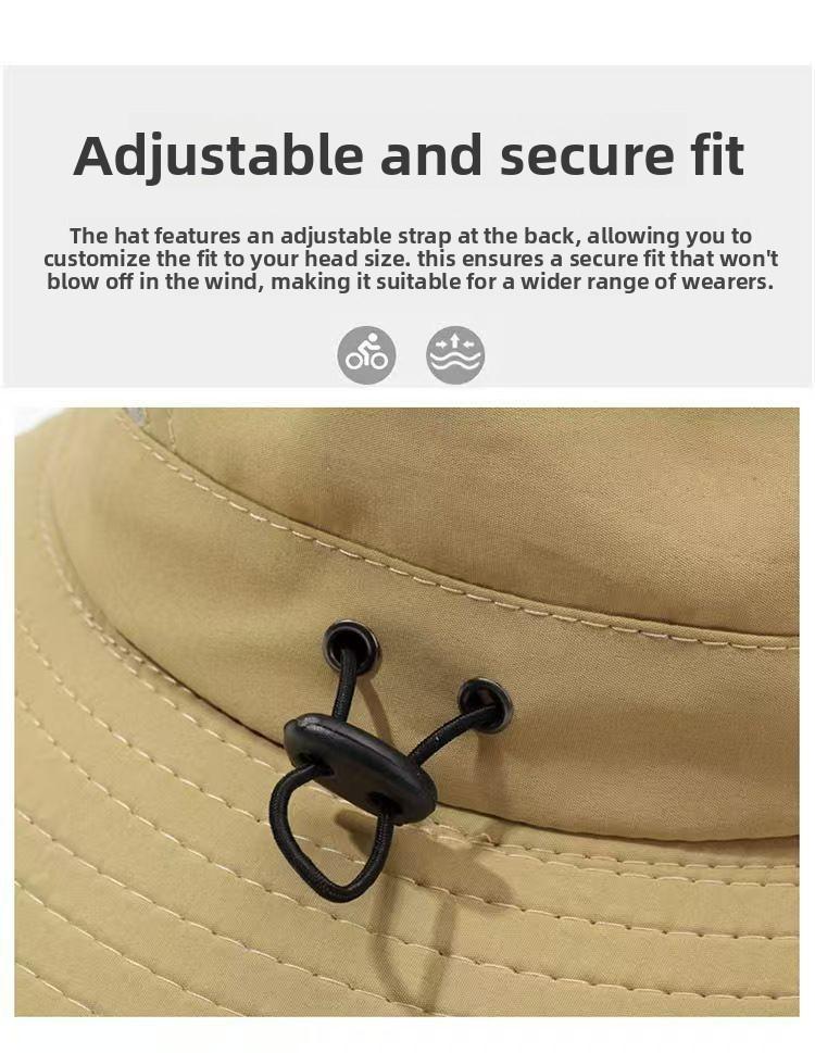 Bucket hat men and women summer big eaves sun protection fishing hiking hat sun hat versatile breathable big head circumference hat