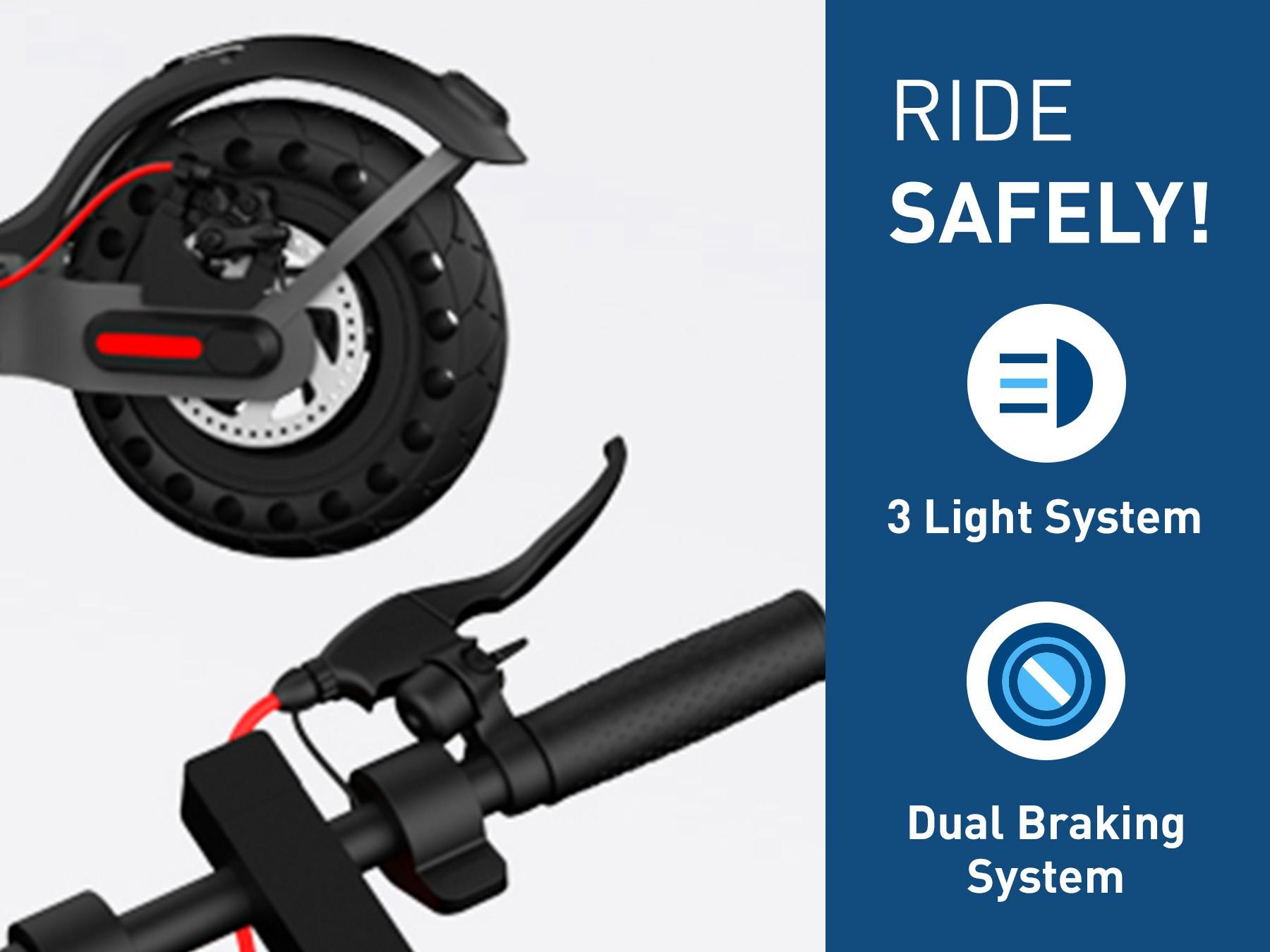 Hiboy S2 Pro Electric Scooter,UL 2271 Certified，10" Solid Tires, 25 Miles Range, 500W Motor & 19 MPH Portable Folding Commuting Electric Scooter for Adults with Double Braking System and App Rear suspensions LED headlight + sidelight + taillight