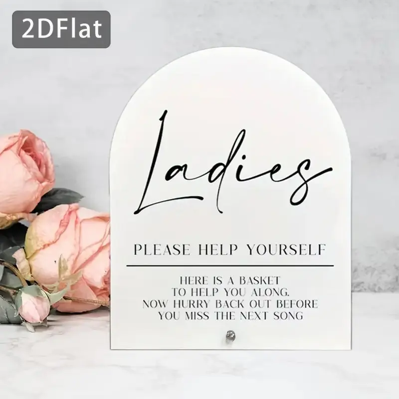 Acrylic Wedding Sign, Perfect for Parties and Weddings, Modern Wedding Decor, No Power Needed, Customizable Reception Sign, Ideal Gift Choice, Personalized Wedding Bathroom Sign, Acrylic Wedding Bar & Restroom Direction Sign, Custom Wedding