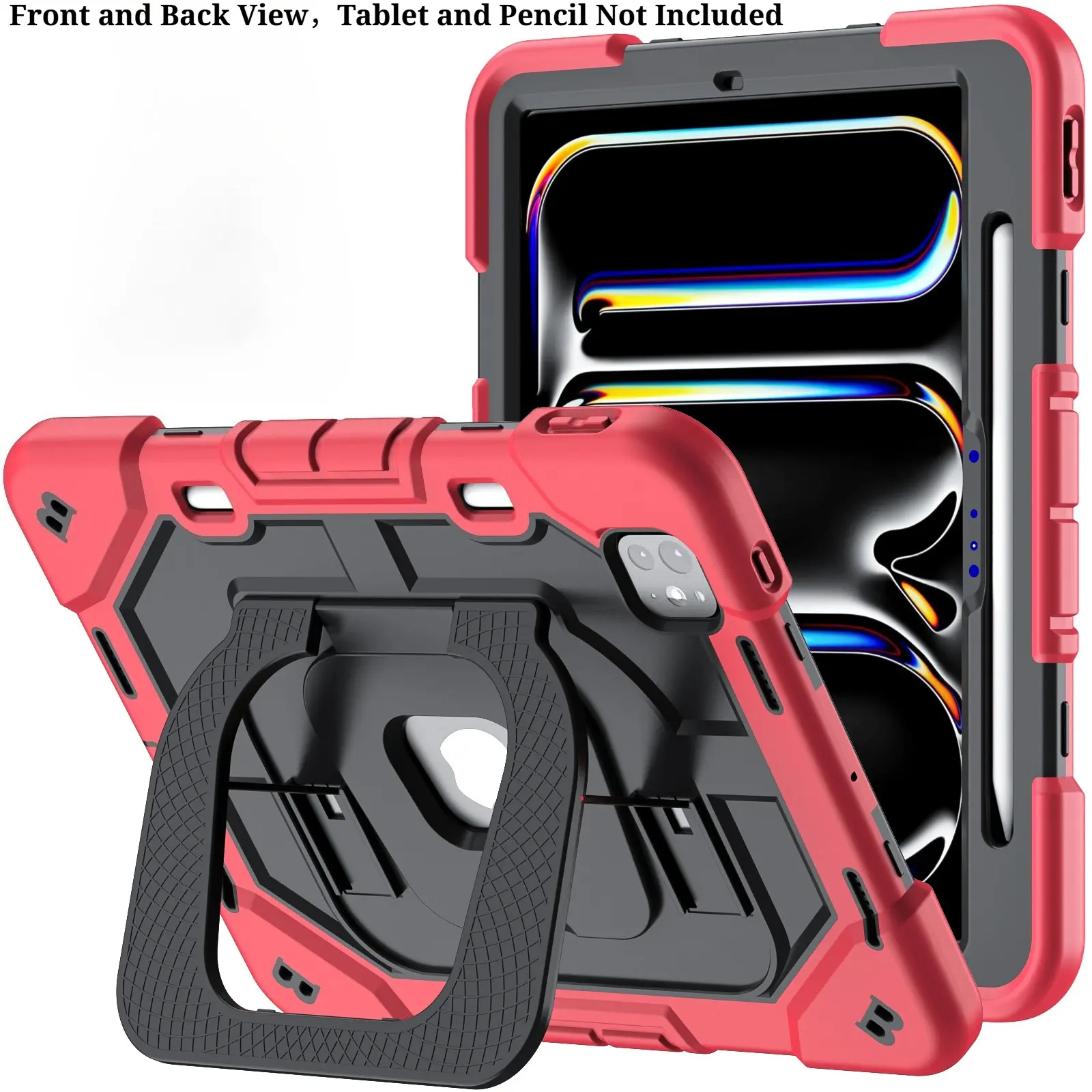 Kids Friendly iPad 11 Inch Case with Large Kickstand & Handle, Heavy Duty Shockproof Shell for iPad Pro 11" 2024–2025 & iPad Air 11" 2024–2026