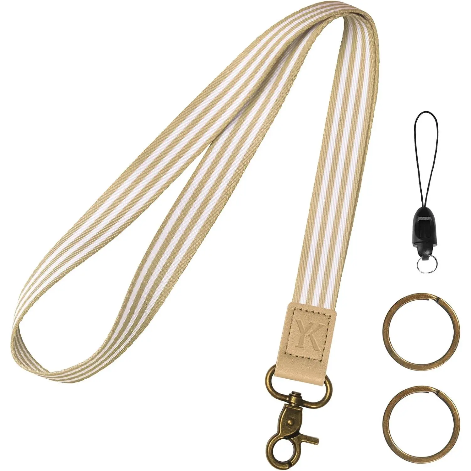 Lanyards for ID Badges & , Long  Teacher Lanyard for Women Men,  Lanyard Strap for Id Card Holder, Wallet(Light Khaki)