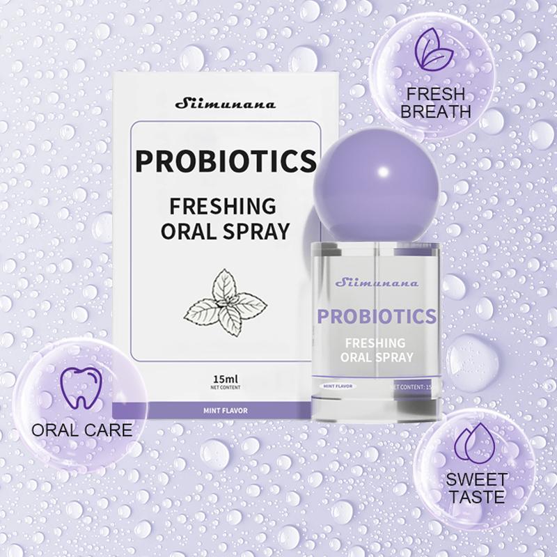 15ml Probiotic Oral Spray - Long-Lasting Freshness & Daily Oral Care, Portable Gentle Breeze Mist for Fresh Breath Sugar-Free & Must-Have Travel Essentials Breath Freshener