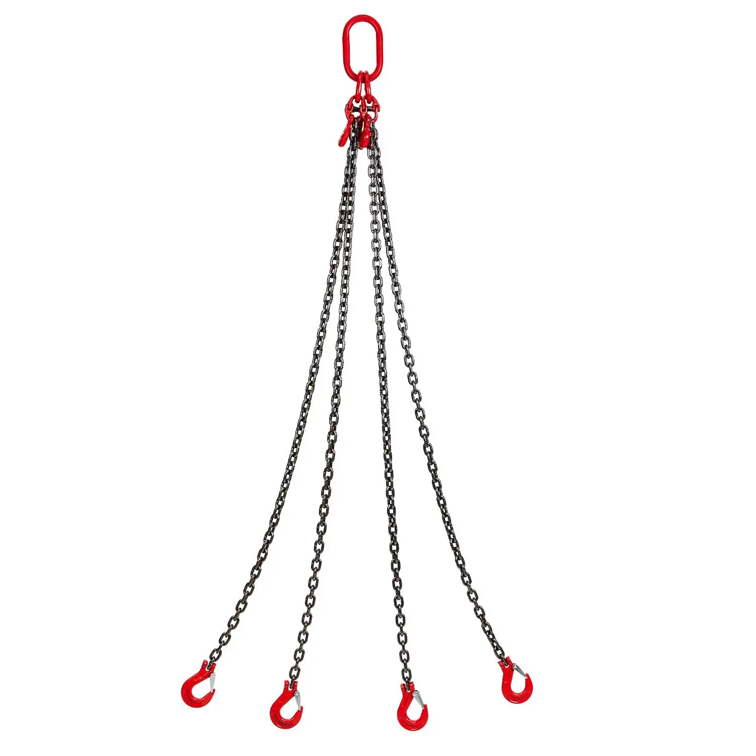 Heavy Duty Chain Sling Lifting Chains with Hooks G80 Steel 4 Leg Engine Hoist Sling with Adjusters for Towing Lifting 5ft 10ft 1/4 5/16 3/8 Inch