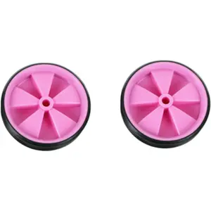 1 Pair Low Noise Rubber Kids Bicycle Training Wheels Children's Bike Balance Stabilisers Replacement (pink)