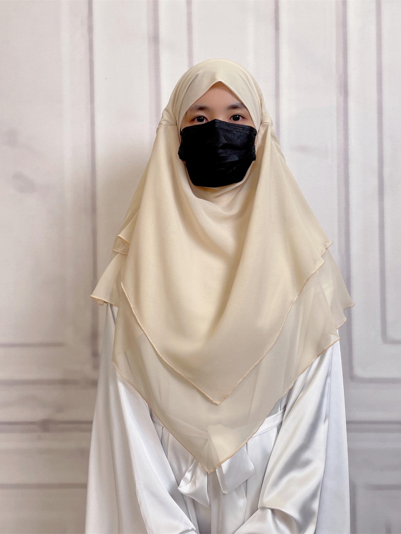 Women's Solid Color Chiffon Khimar, Modest Fashion Khimar for Women, Women's Islamic Clothing for All Seasons, Modesty