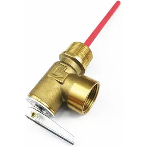 Water Heater Relief Valve 210°F 150 psi Temperature and Pressure Relief Valve for Hot Water Tanks Max 200,000 BTU/h Thickened Brass Body with Extended Probe 3/4" NPT Thread Connection