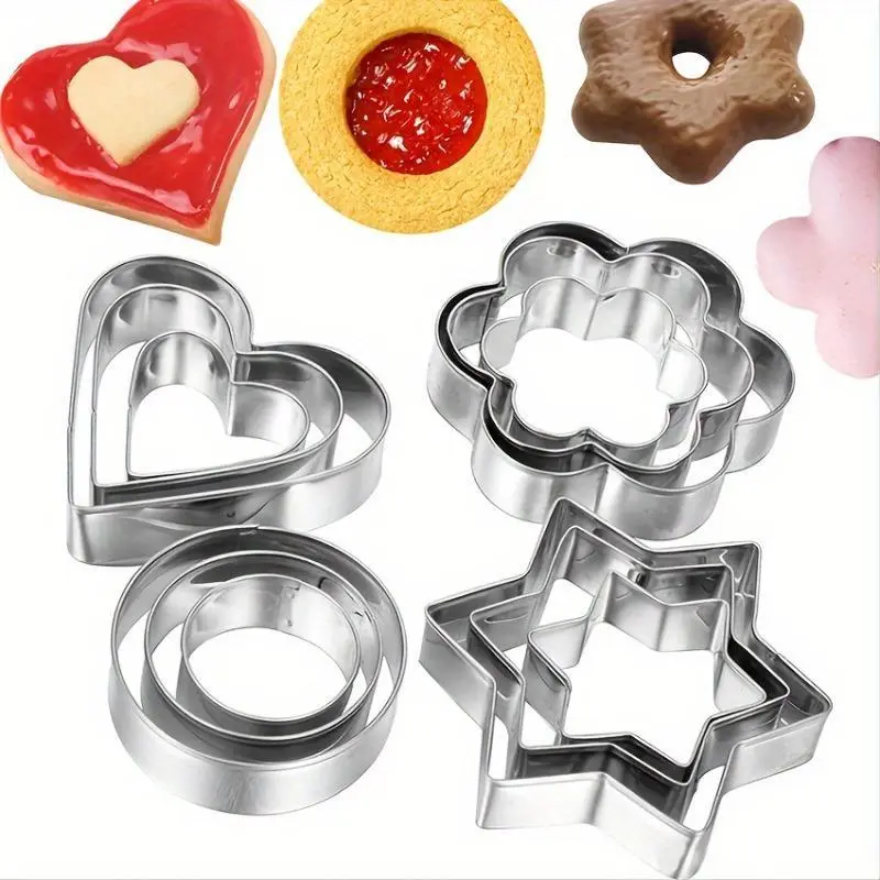Set Of 12 Stainless Steel Cookie Mold Cookie Cutter