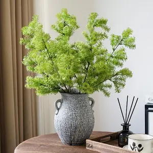3pcs Artificial Plants, Artificial Ferns, Rosemary Stem Fake Green Plants Shrubs, Rustic Farmhouse Centerpiece Desktop Kitchen Shelf Table Centerpiece Outdoor UV Resistant Garden Plants